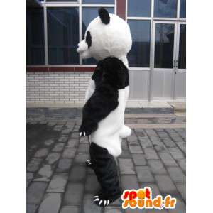 クラシックな黒と白のパンダのマスコットぬいぐるみ-イブニングコスチューム-MASFR00212-パンダのマスコット