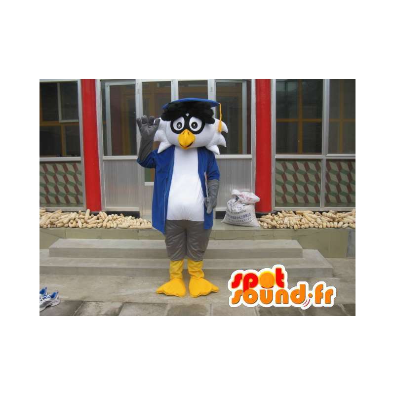 Professor Linux mascot - Bird with accessories - Fast shipping  - MASFR00421 - Mascot of birds