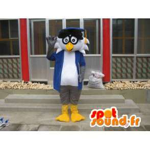 Professor Linux mascot - Bird with accessories - Fast shipping  - MASFR00421 - Mascot of birds