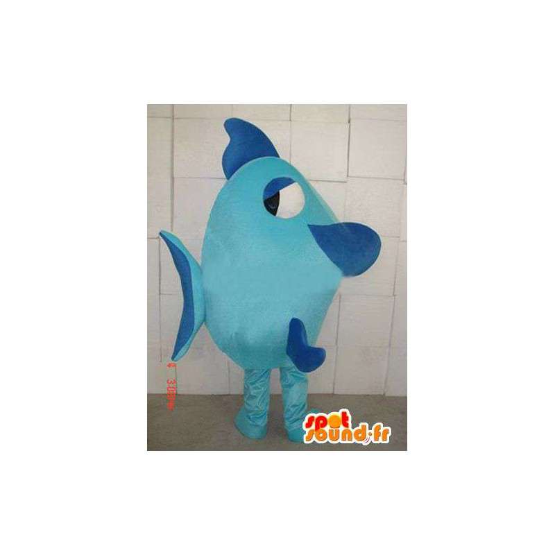 Mascot Blauwe vissen - kwaliteit stof - zeedier Costume - MASFR00417 - Fish Mascottes