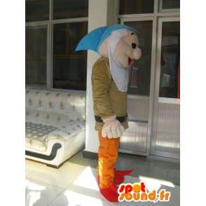 Mascot vrolijke dwerg - Costume witte sneeuw en de 7 Dwergen - MASFR00539 - Mascottes september dwergen