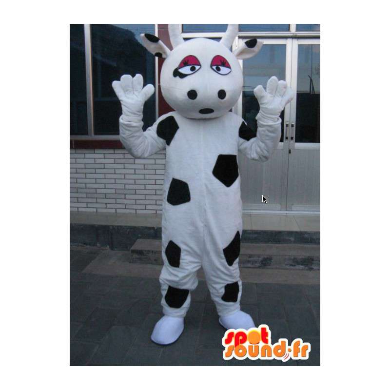 Milk cow mascot big - Costume farm animal black and white - MASFR00316 - Mascot cow