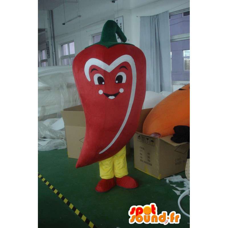 Mascotte de piment rouge Costume de légume épicé Événements