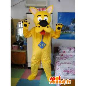 スクービードゥーのマスコット-黄色のモデル-探偵の犬のコスチューム-MASFR00543-犬のマスコット
