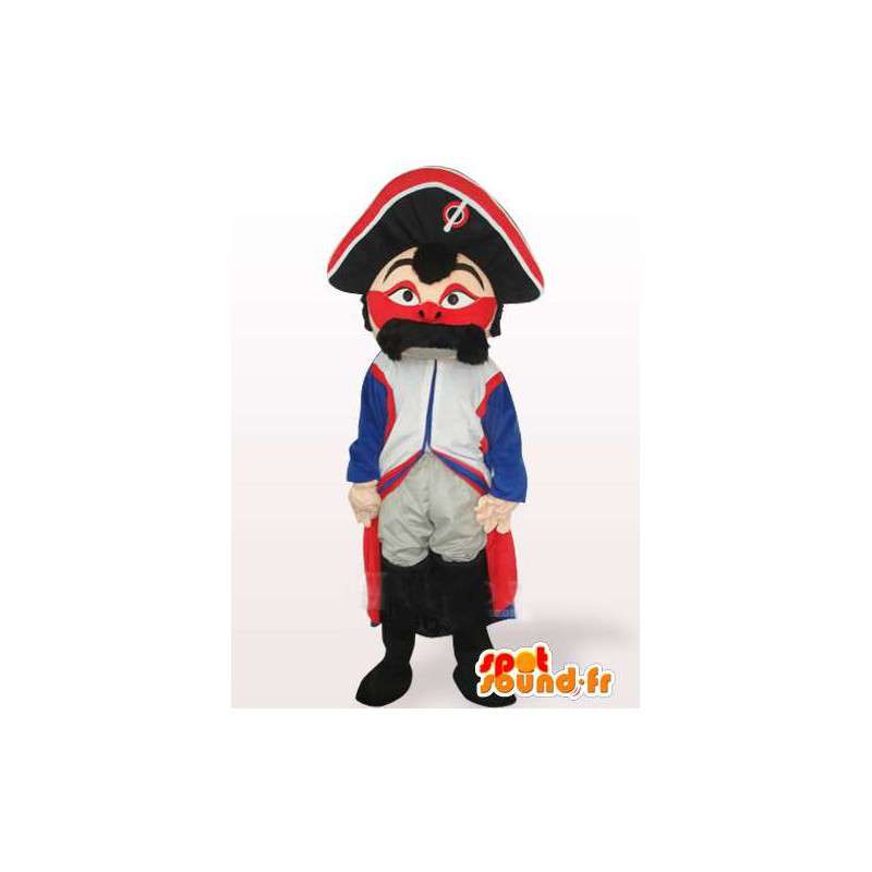 Azul branco vermelho Francês mascote Gendarme bigode-Militar - MASFR00549 - Mascotes homem