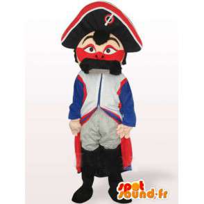 Azul branco vermelho Francês mascote Gendarme bigode-Militar - MASFR00549 - Mascotes homem