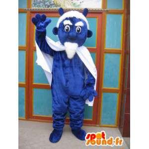 Blue Devil mascot with cape and accessories - Monster Costume - MASFR00551 - Monsters mascots