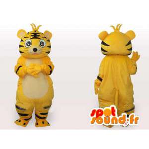 Mascot gelb und schwarz gestreifte Katze - Plüsch-Katzen-Kostüm - MASFR00554 - Katze-Maskottchen