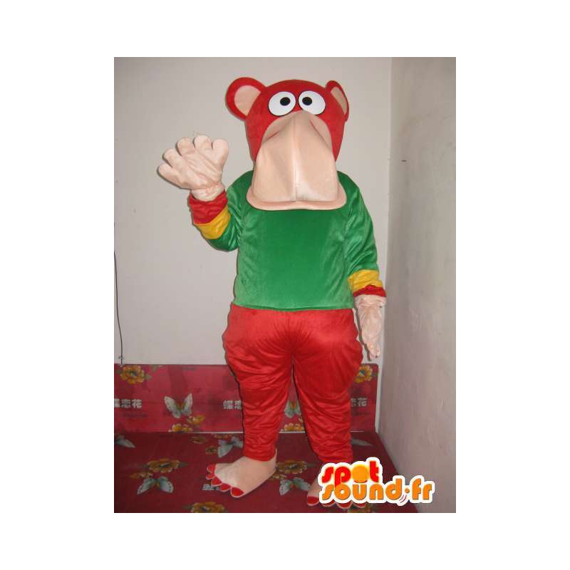 Colored hippo mascot - Costume elephant seal - Plush - MASFR00317 - Elephant mascots