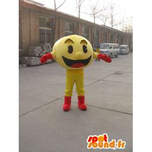 PACMAN Maskottchen - Disguise Gelbe Ball-Videospiel NAMCO - MASFR00149 - Maskottchen berühmte Persönlichkeiten