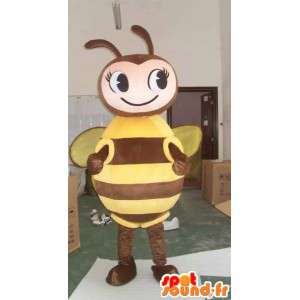 Bee-Maskottchen braun und gelb - Kostüm für Imker - MASFR00562 - Maskottchen Biene