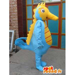 Mascotte hippocampe - Costume animal marin - jaune et bleu - MASFR00569 - Mascottes de l'océan