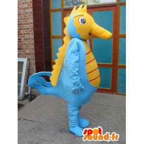 Hippocampus mascot - Costume marine animal - yellow and blue - MASFR00569 - Mascots of the ocean