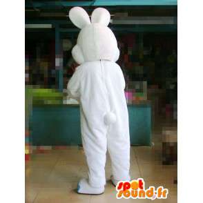Mascotte lapin blanc avec oreilles et pieds bleus - Déguisement - MASFR00577 - Mascotte de lapins