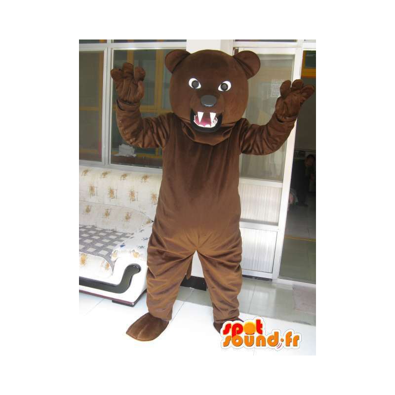 Mascotte ours marron massif - Peluche - Déguisement ours brun - MASFR00579 - Mascotte d'ours