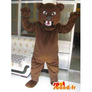 Mascotte ours marron massif - Peluche - Déguisement ours brun - MASFR00579 - Mascotte d'ours