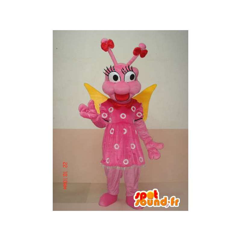Mascot insect larva Butterfly - Pink costume fun - MASFR00584 - Mascots Butterfly