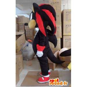 Mascot SONIC - Video game SEGA - Hedgehog rood en zwart - MASFR00586 - Celebrities Mascottes