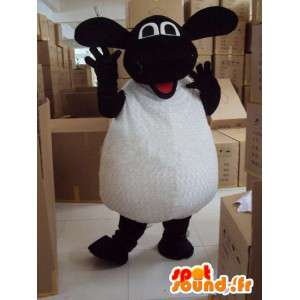 Musta ja valkoinen lammas maskotti - Ihanteellinen tarjouksia - MASFR00596 - lammas Maskotteja