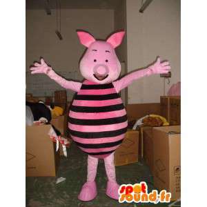 Ferkel-Maskottchen - Rosa-und Schwarz-Schwein - Freund von Winnie the Pooh - MASFR00599 - Maskottchen Winnie der Puuh