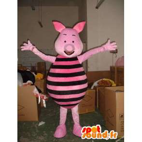 Mascot Piglet - Pig roze en zwart - vriend van Winnie de Poeh - MASFR00599 - mascottes Pooh