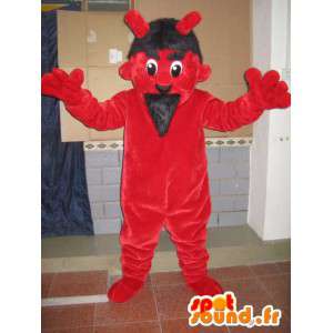 Red and black devil mascot - Monster Costume for Christmas - MASFR00601 - Monsters mascots