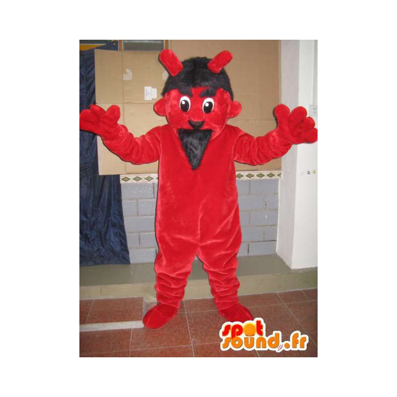 Maskotti punainen ja musta paholainen - hirviöasu festivaalien - MASFR00601 - Mascottes de monstres