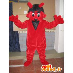 Red and black devil mascot - Monster Costume for Christmas - MASFR00601 - Monsters mascots