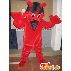 Red and black devil mascot - Monster Costume for Christmas - MASFR00601 - Monsters mascots