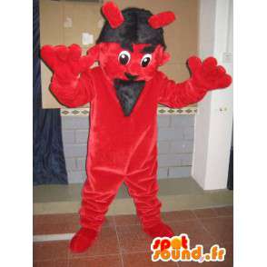 Rote und schwarze Teufel Maskottchen - Monster-Kostüm für Partys - MASFR00601 - Monster-Maskottchen
