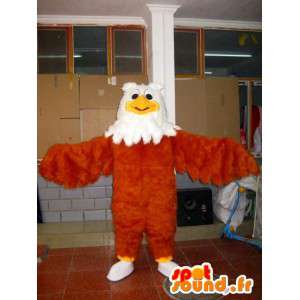 Eagle maskot mens brun fjær, gul og hvit - Bird - MASFR00604 - Mascot fugler