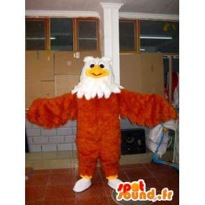 Mascot piuma d aquila mentre marrone, giallo e bianco - Bird - MASFR00604 - Mascotte degli uccelli