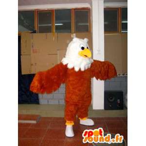 Eagle maskotka natomiast brązowy pióro, żółty i biały - Bird - MASFR00604 - ptaki Mascot