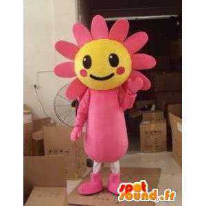 森の太陽のピンクの花のマスコット-ひまわりの植物の衣装-MASFR00605-植物のマスコット