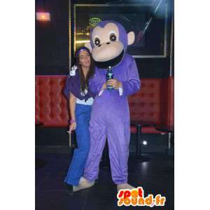 Mascotte klassieke paarse aap - aap jungle dieren kostuum - MASFR00305 - Monkey Mascottes