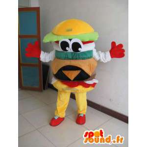 Mascot Hamburger - Miam Sandwich burger - Express-Lieferung - MASFR00253 - Fast-Food-Maskottchen