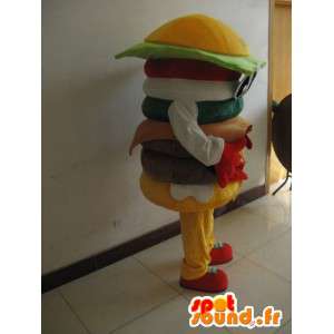 Hamburger mascot - Yummy burger sandwich - Express Delivery - MASFR00253 - Fast food mascots