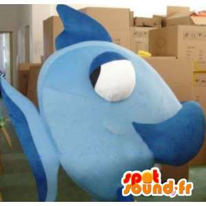 Mascote azul peixe - tecido de qualidade - Traje animal marinho - MASFR00417 - mascotes peixe