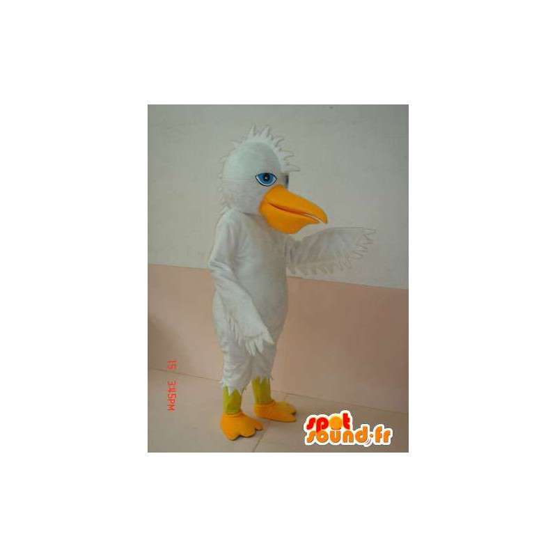 Branco e amarelo pico pato mascote - traje especial do partido - MASFR00622 - patos mascote