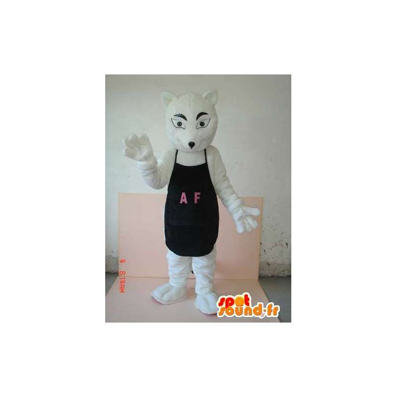 Wolf costume with black apron AF - Highly customizable - MASFR00623 - Mascots Wolf