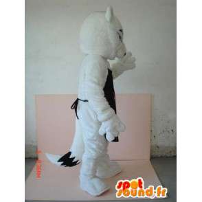 λύκος κοστούμι με μαύρο ποδιά AF - Προσαρμόσιμα επιθυμία να - MASFR00623 - Wolf Μασκότ