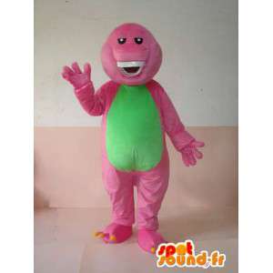 Mascota reptil rosa y sonriente verde con los dientes - MASFR00625 - Mascotas de los reptiles