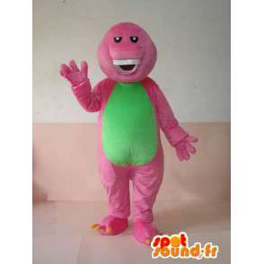 Mascotte Reptile sorridendo rosa e verde con denti belli  - MASFR00625 - Mascotte di rettili