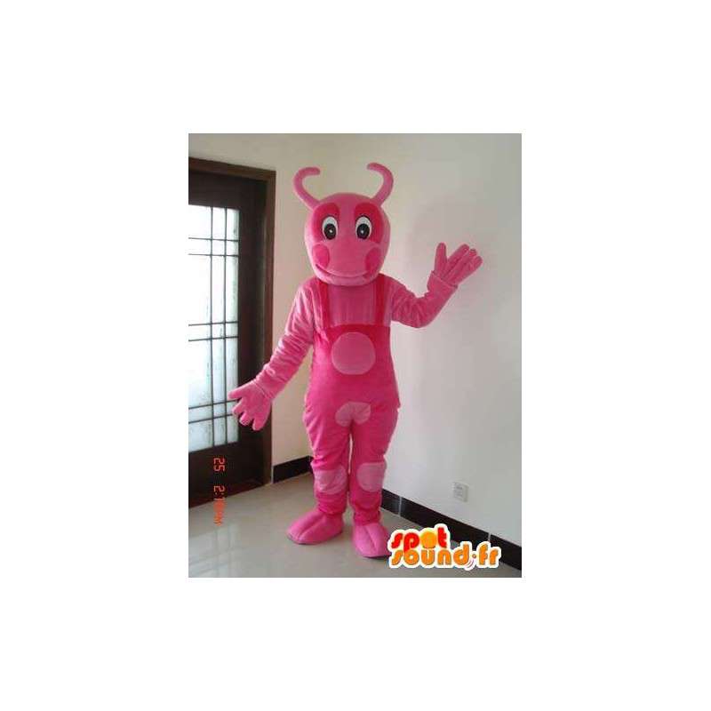 Ant mascot pink with all the pink polka dot dress - MASFR00629 - Mascots Ant