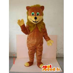 茶色の毛皮のライオンの子のマスコット-ジャングルの動物-MASFR00630-ライオンのマスコット