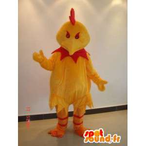 Mascotte coq maléfique rouge et jaune - Costume pour sponsors - MASFR00631 - Mascotte de Poules - Coqs - Poulets