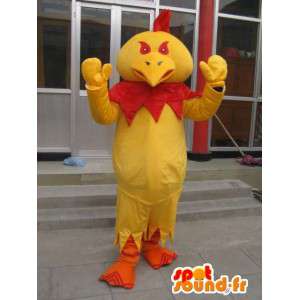 Il male mascotte gallo rosso e giallo - Vestito per sponsor - MASFR00631 - Mascotte di galline pollo gallo