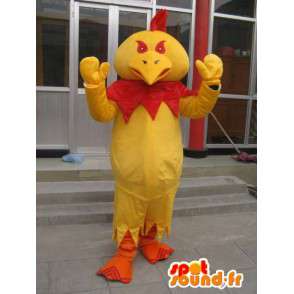Rød og gul ond hane maskot - Kostume til sponsorer - Spotsound