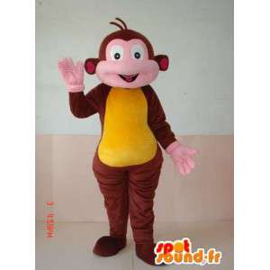 Bruin en geel aap pak. dierentuin dier feest - MASFR00636 - Monkey Mascottes