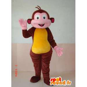 Costume de singe marron et jaune. Animal de zoo pour festivités - MASFR00636 - Mascottes Singe